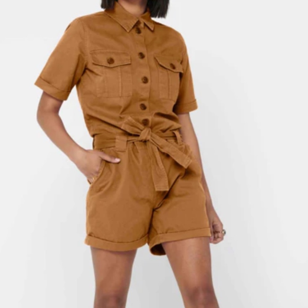 Jacqueline de Yong belted playsuit/romper in brown